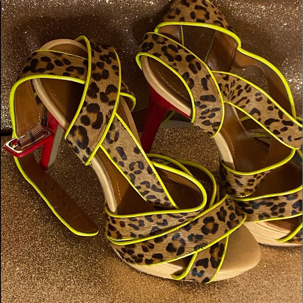 Jessica Simpson leopard pint strappy heels